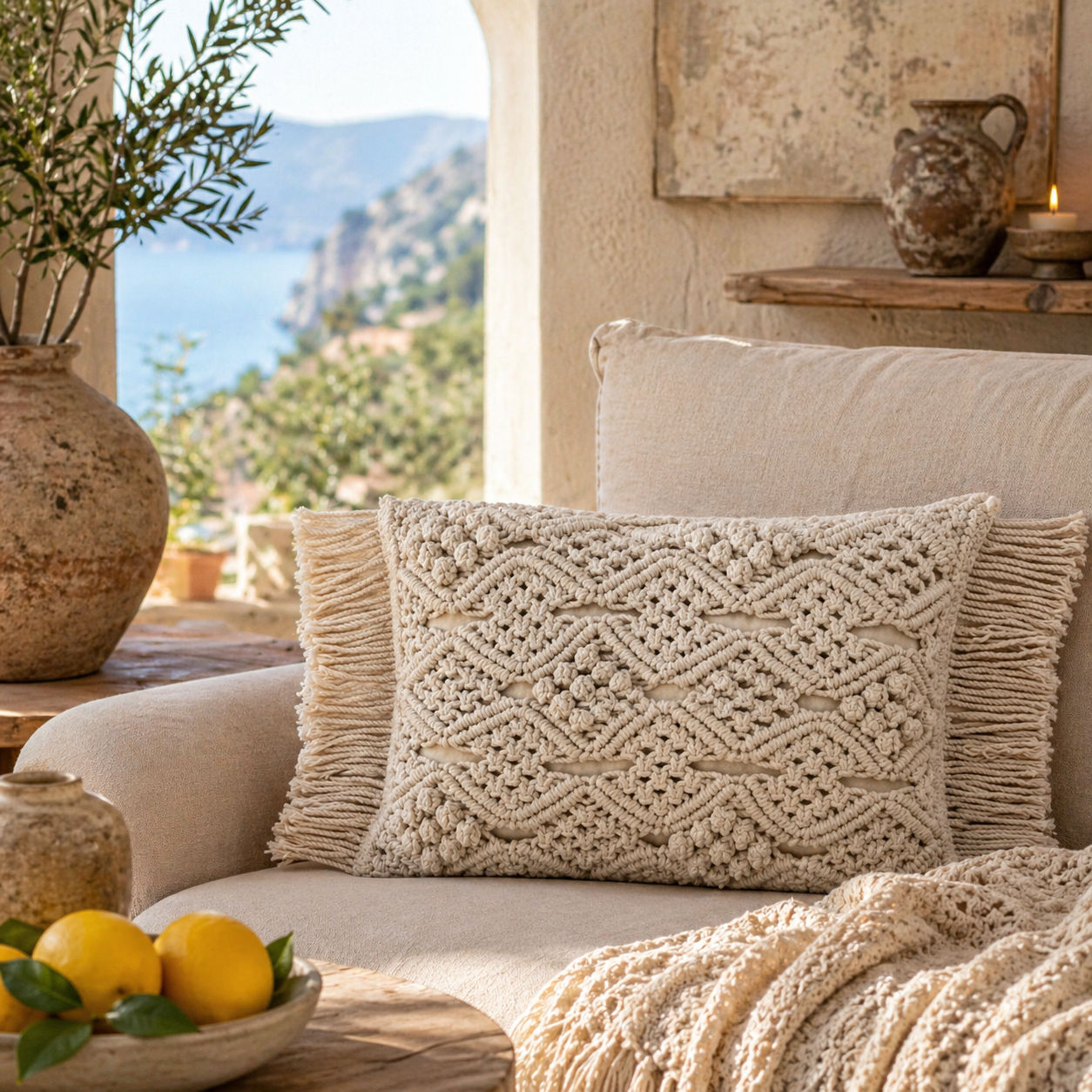 Unique Design Macrame Cushion Cover